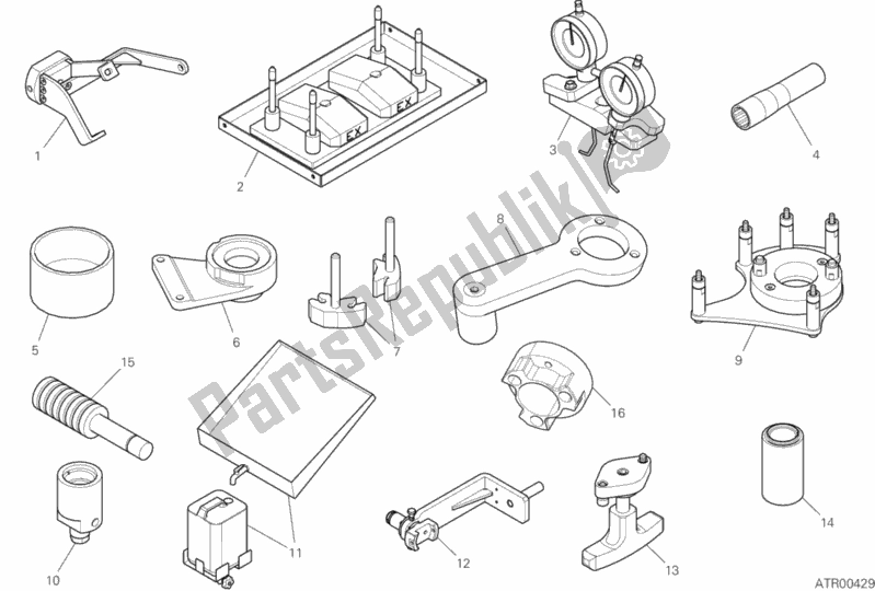 Todas las partes para 01b - Herramientas De Servicio De Taller (motor) de Ducati Streetfighter V4 S 1103 2020